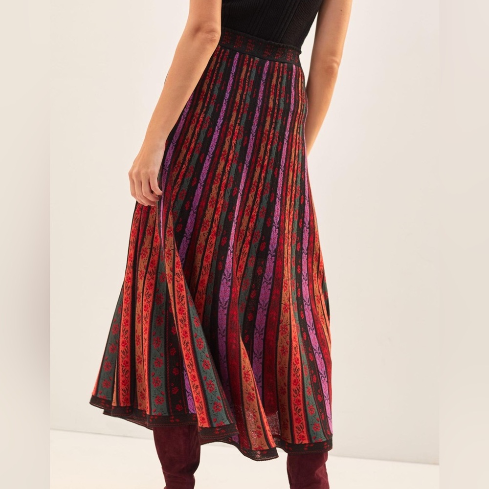 Cecilia Prado Pleated Knit Midi Skirt